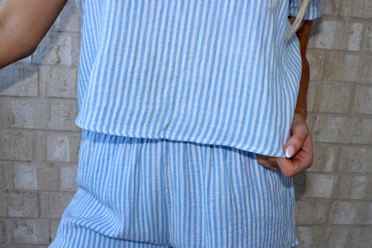 Blue Gauze Stripe Set