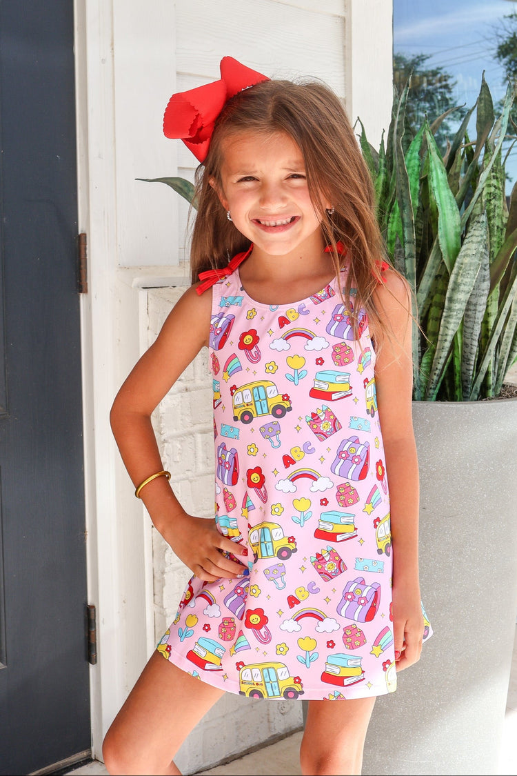 Classroom Cutie Active A-Line Bow Dress & Bike Short Set