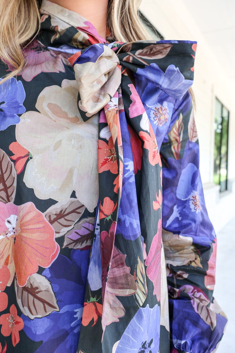 Night Blossom LS Dress