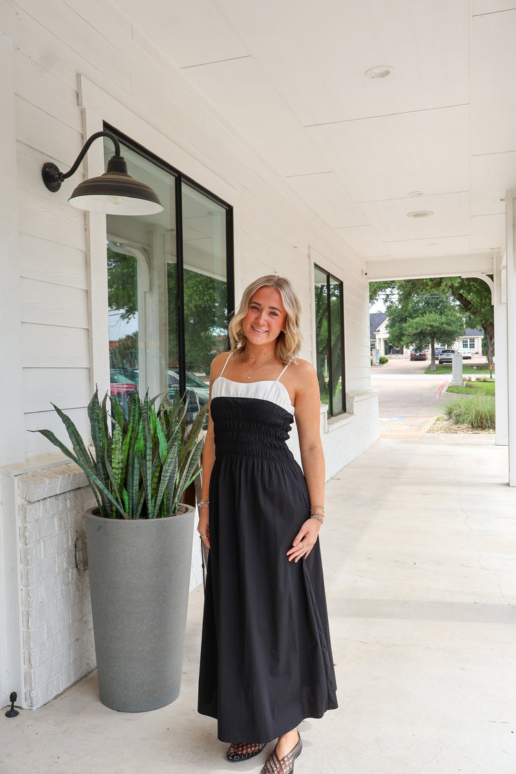 Caught Your Attention Black Midi Dress