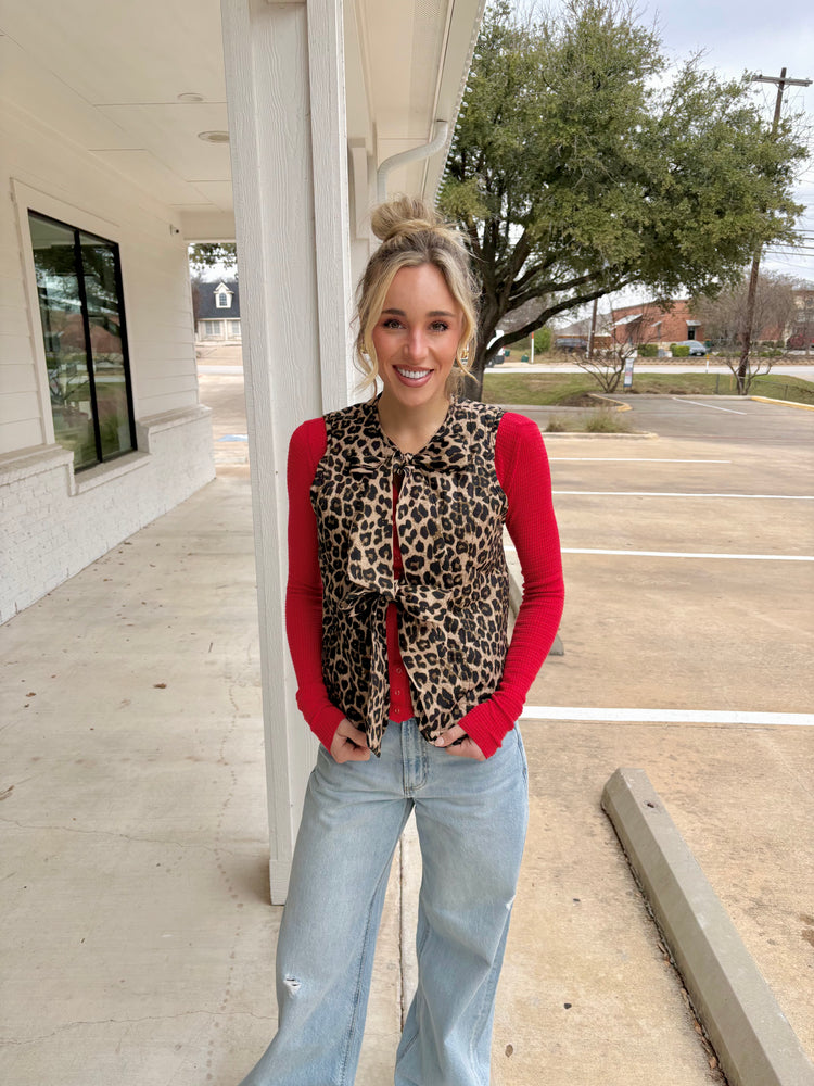 Spotted & Chic Bow Tie Closure Vest