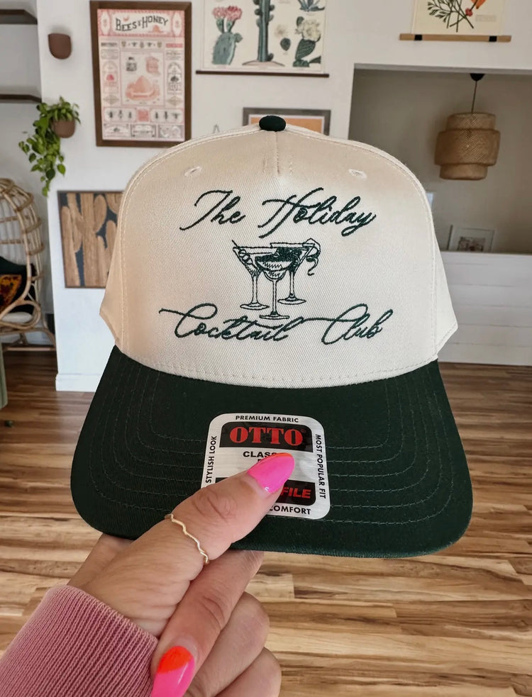 The Holiday Cocktail Club Embroidered Hat