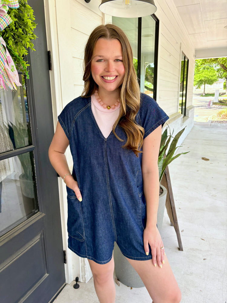 Free Fall Denim Romper