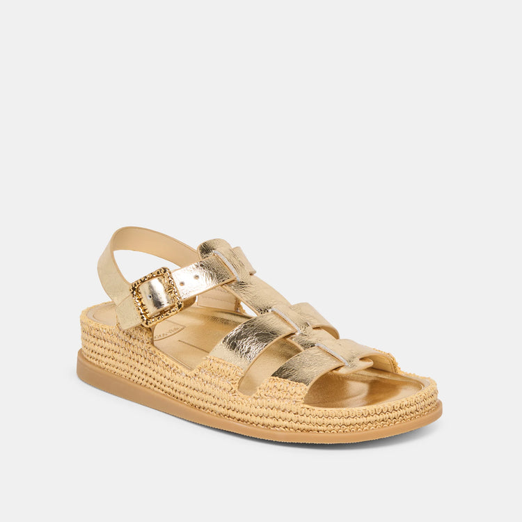 Shenna Gold Distressed Sandal