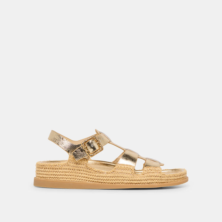 Shenna Gold Distressed Sandal