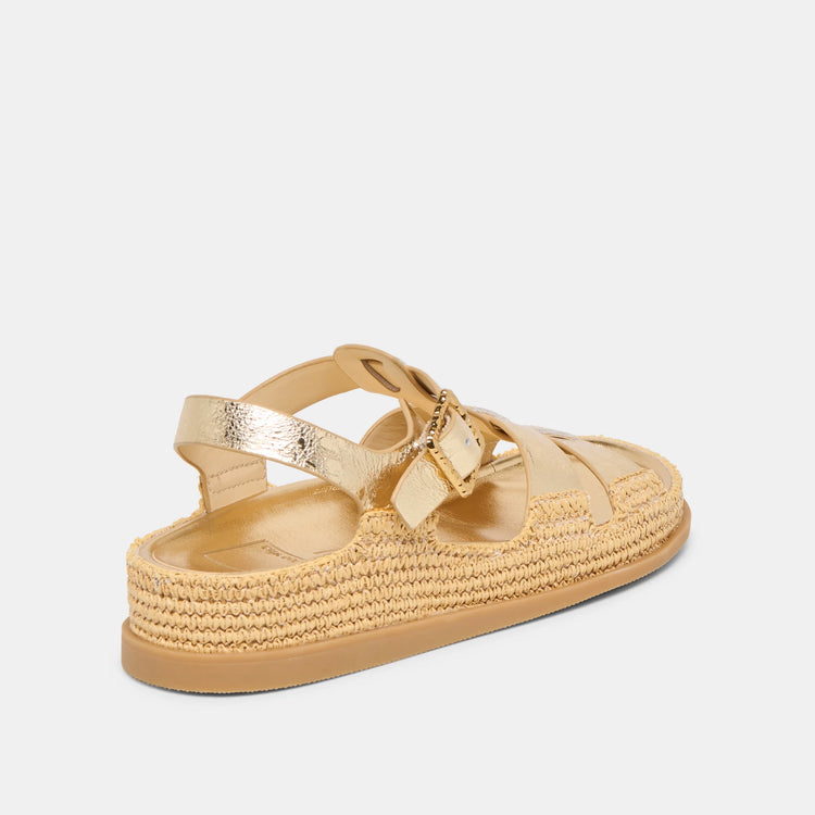 Shenna Gold Distressed Sandal