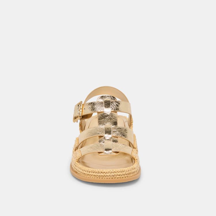 Shenna Gold Distressed Sandal
