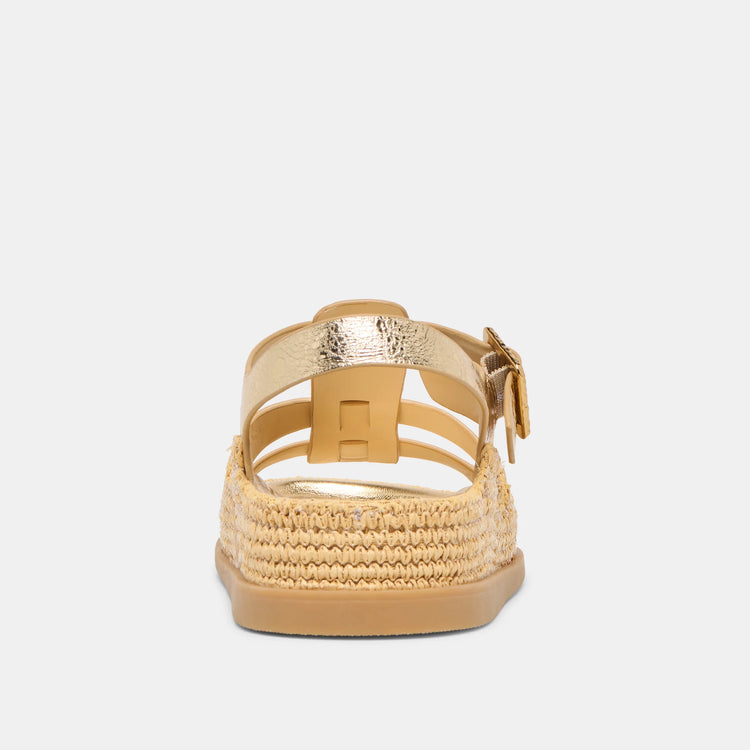Shenna Gold Distressed Sandal