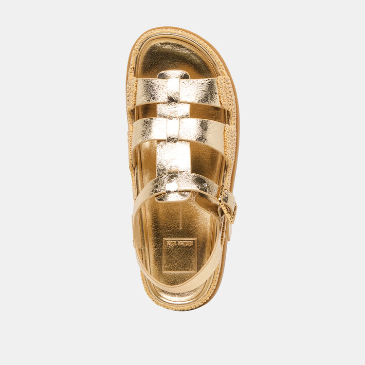 Shenna Gold Distressed Sandal