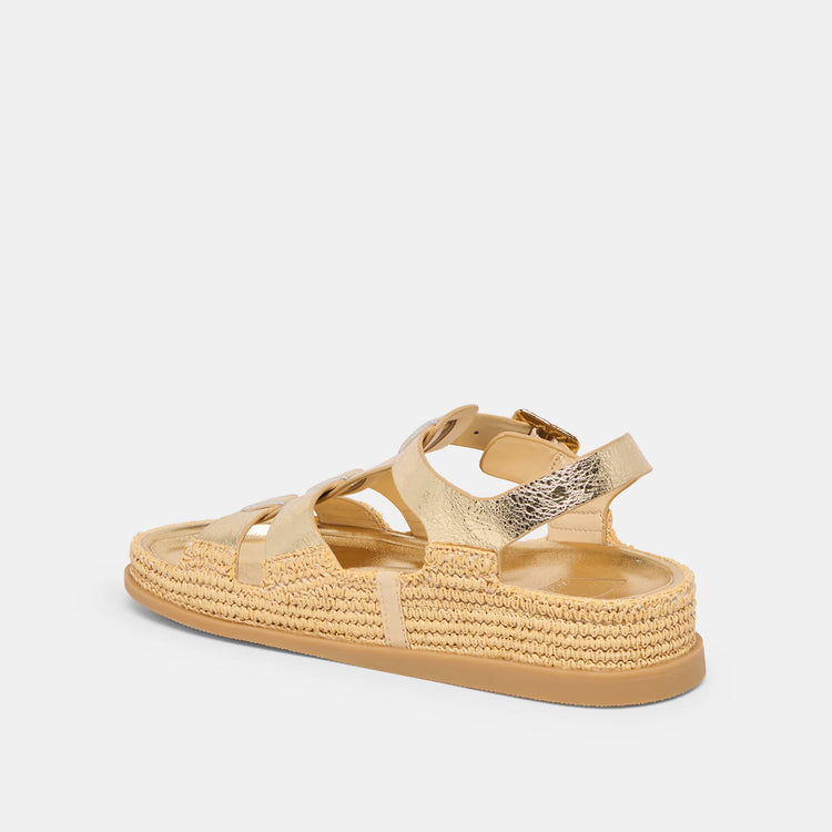 Shenna Gold Distressed Sandal