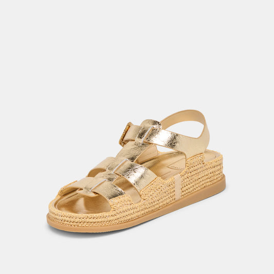 Shenna Gold Distressed Sandal