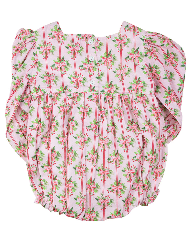 Holiday Bow Striped Bubble