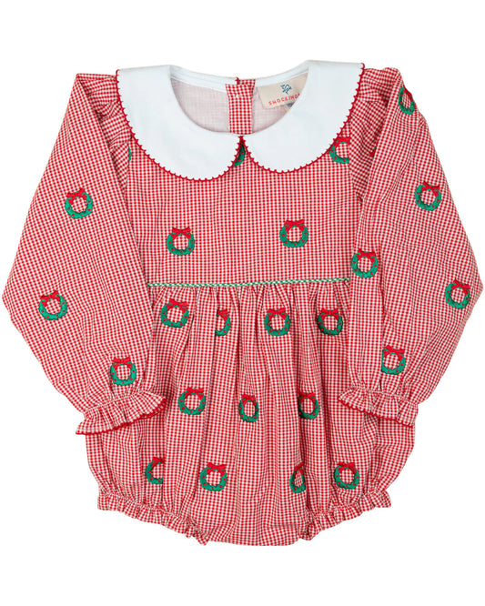 Christmas Wreaths Embroidered Bubble