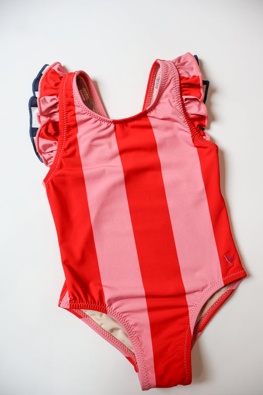 Pink Wide Stripe w/Red Stripe Liv Suit