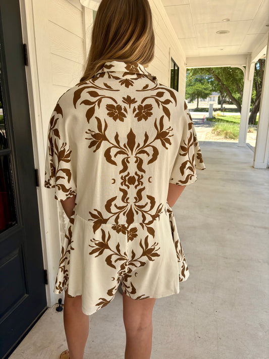 Parisian Delight Shirt Romper