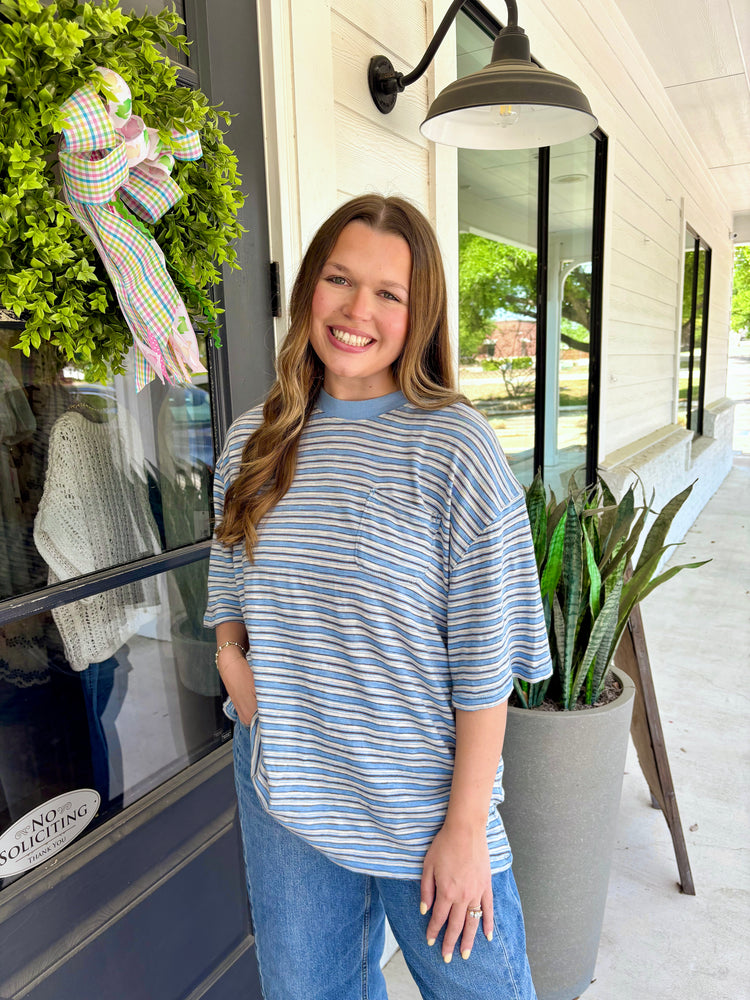 All Love Stripe Pocket Tee