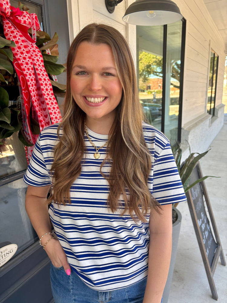 Shyama Navy & White Tee