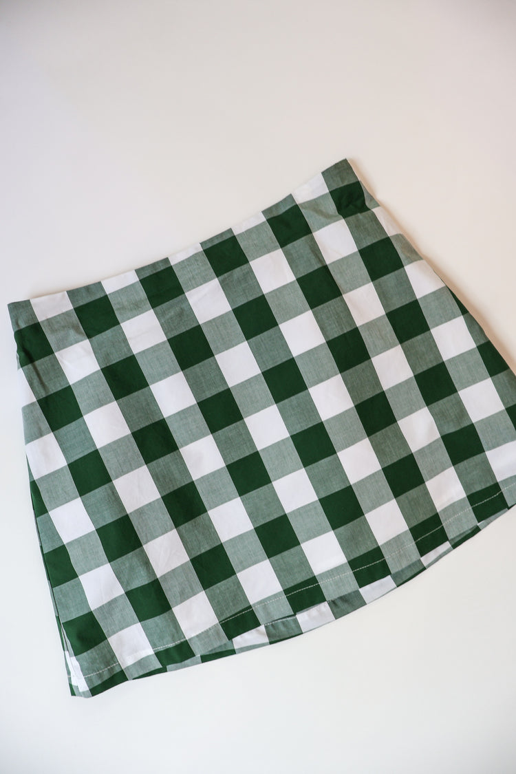 Billy Green Gingham Mini Skirt