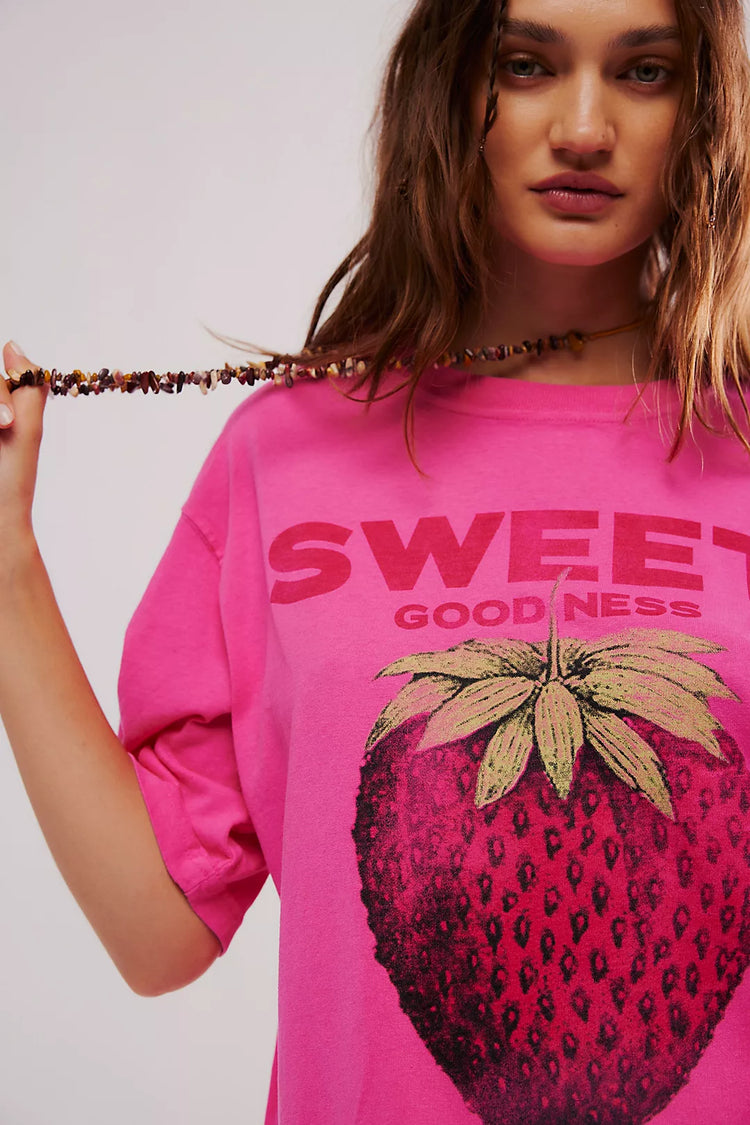 Harvest Vintage Wash Tee-Strawberry