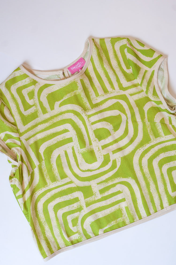 Matcha Maze Short Sleeve Linnea Top