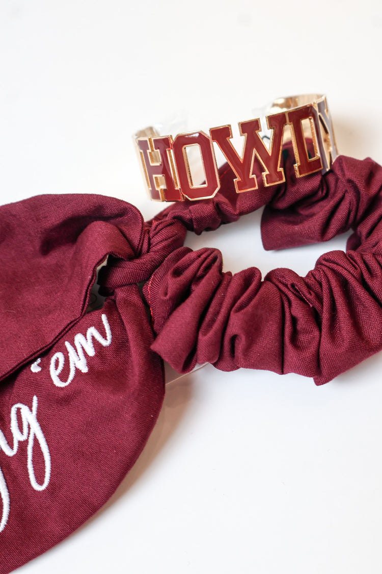 Game Day Embroidered Scrunchie w/Tails