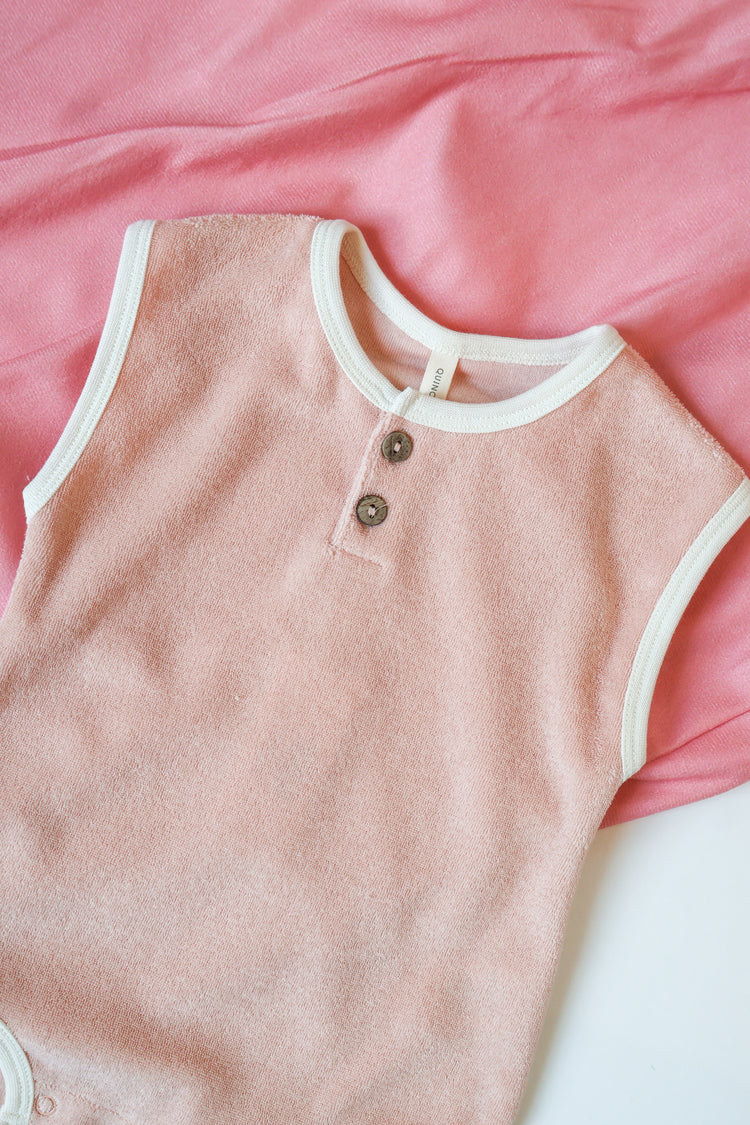 Melon Terry Cloth Romper