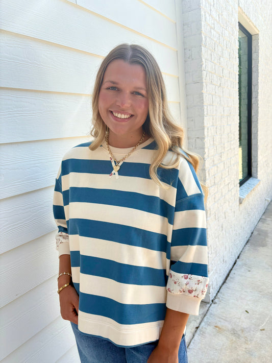 Ideal Day Striped Sweatshirt Top