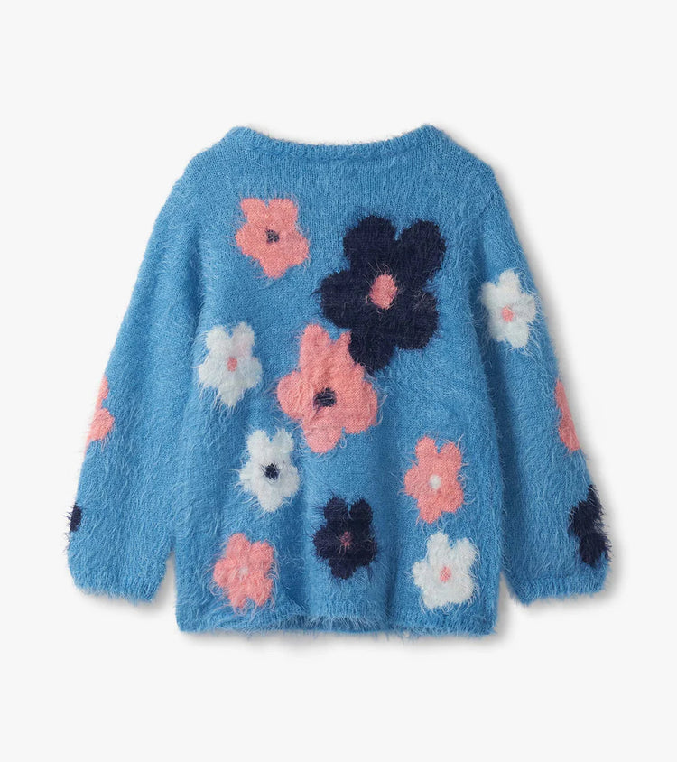 Floral Cluster Furry Sweater