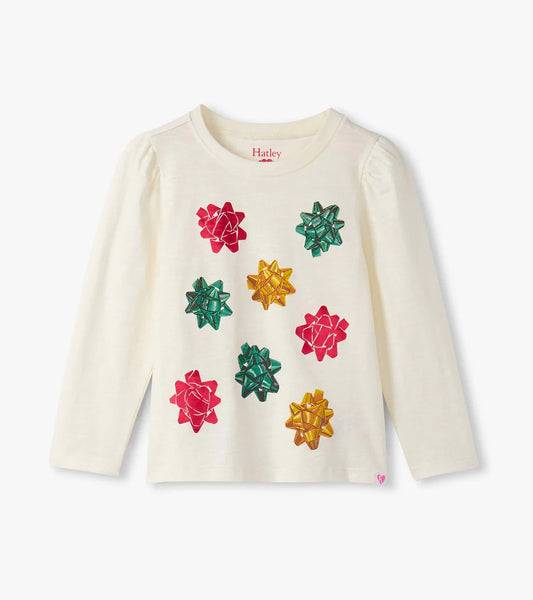 Festive Bows Puff Sleeve Tee