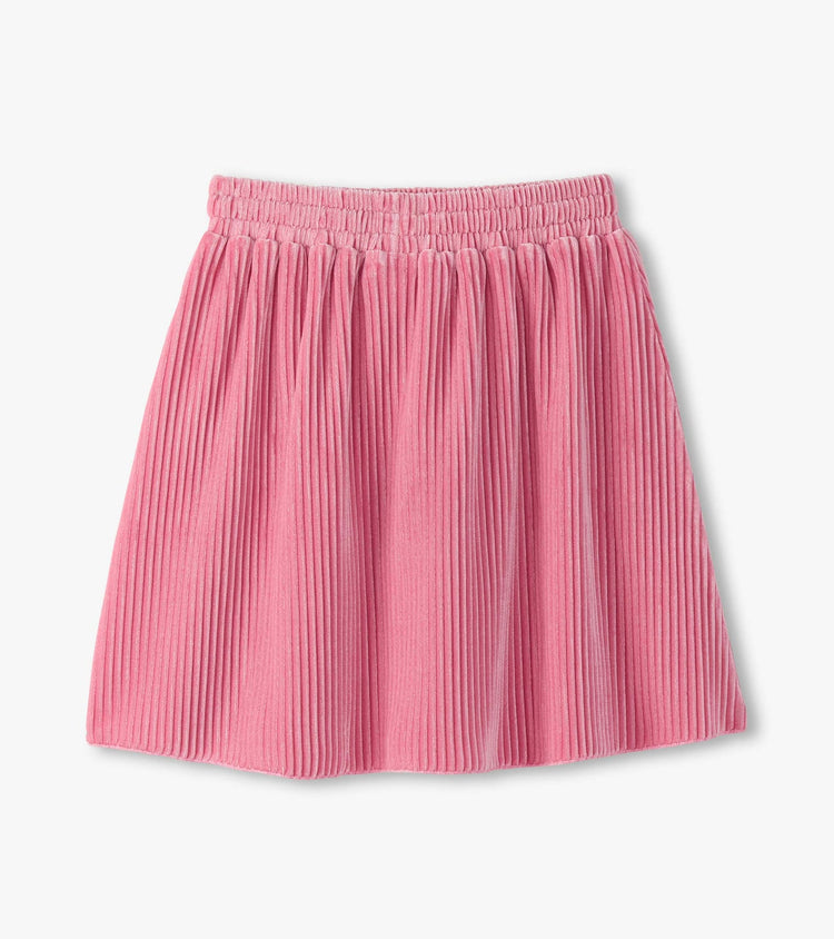 Sea Pink Pleated Velour Skirt