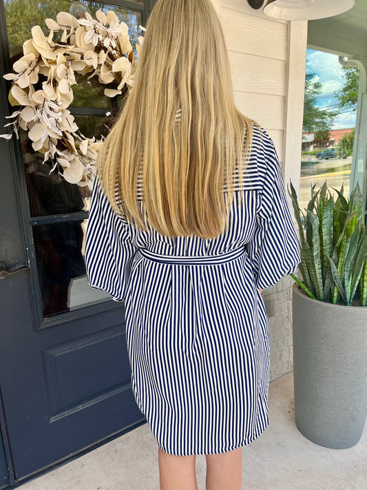 Going Upstate Striped Mini Dress