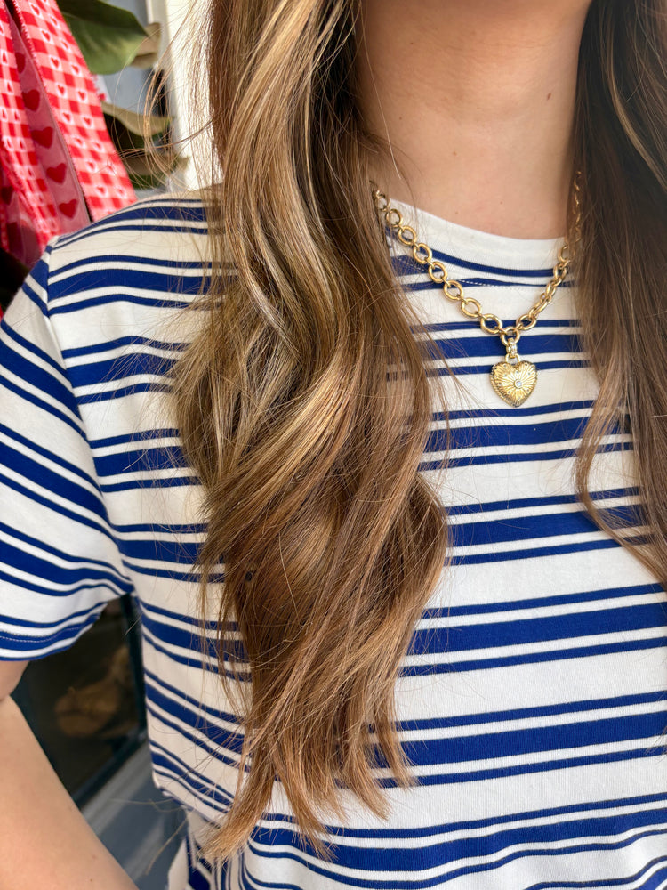 Shyama Navy & White Tee