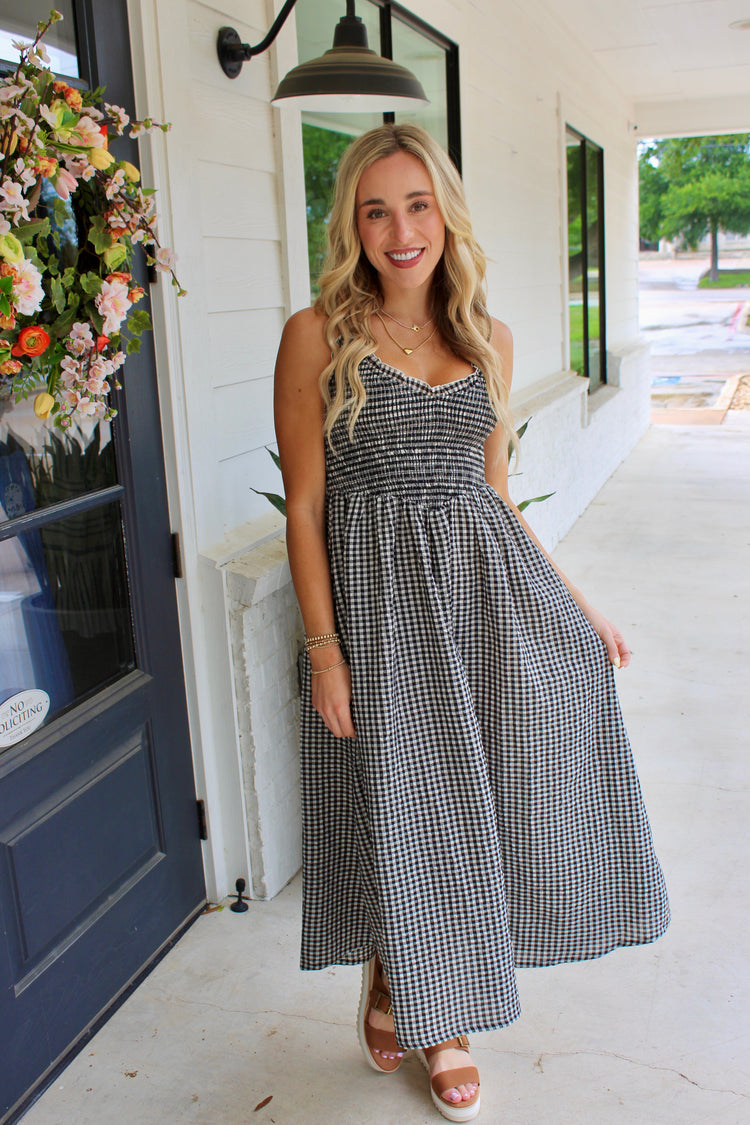 Black Check Chrissy Dress