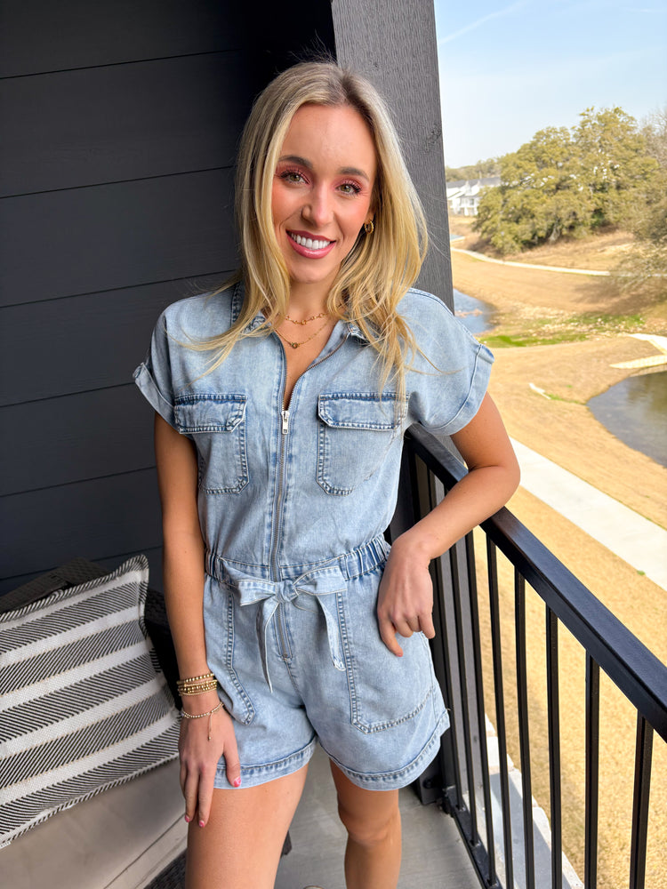 Trending Vibes Denim Romper