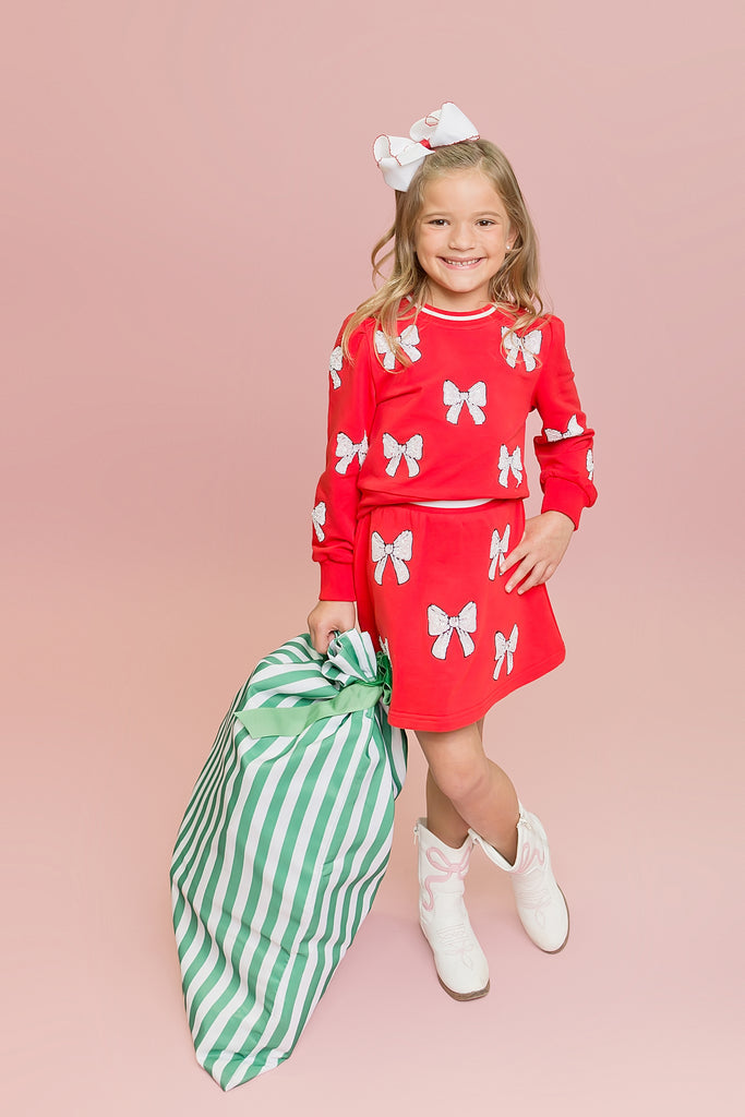 Red White Bow Sweatshirt