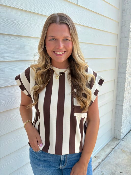 Cafe Hangout Stripe Top