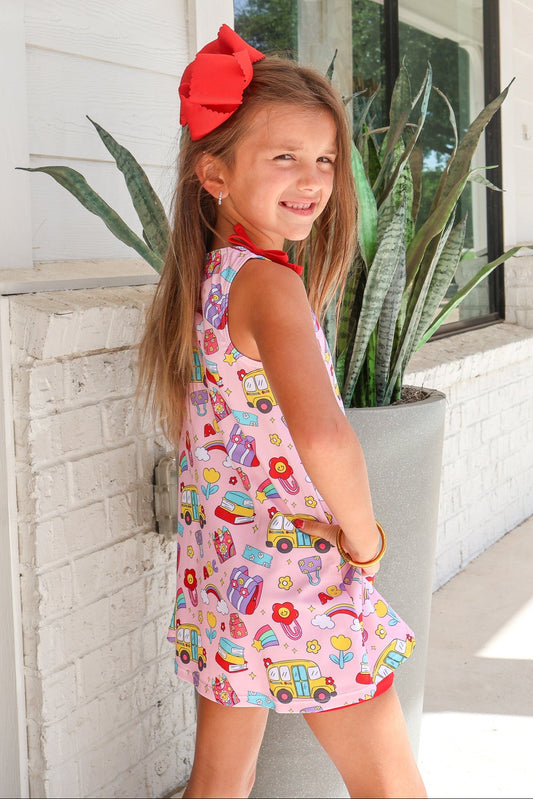 Classroom Cutie Active A-Line Bow Dress & Bike Short Set
