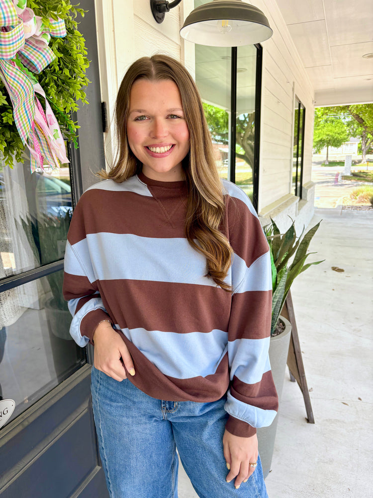 Classic Striped Oversized Crewneck