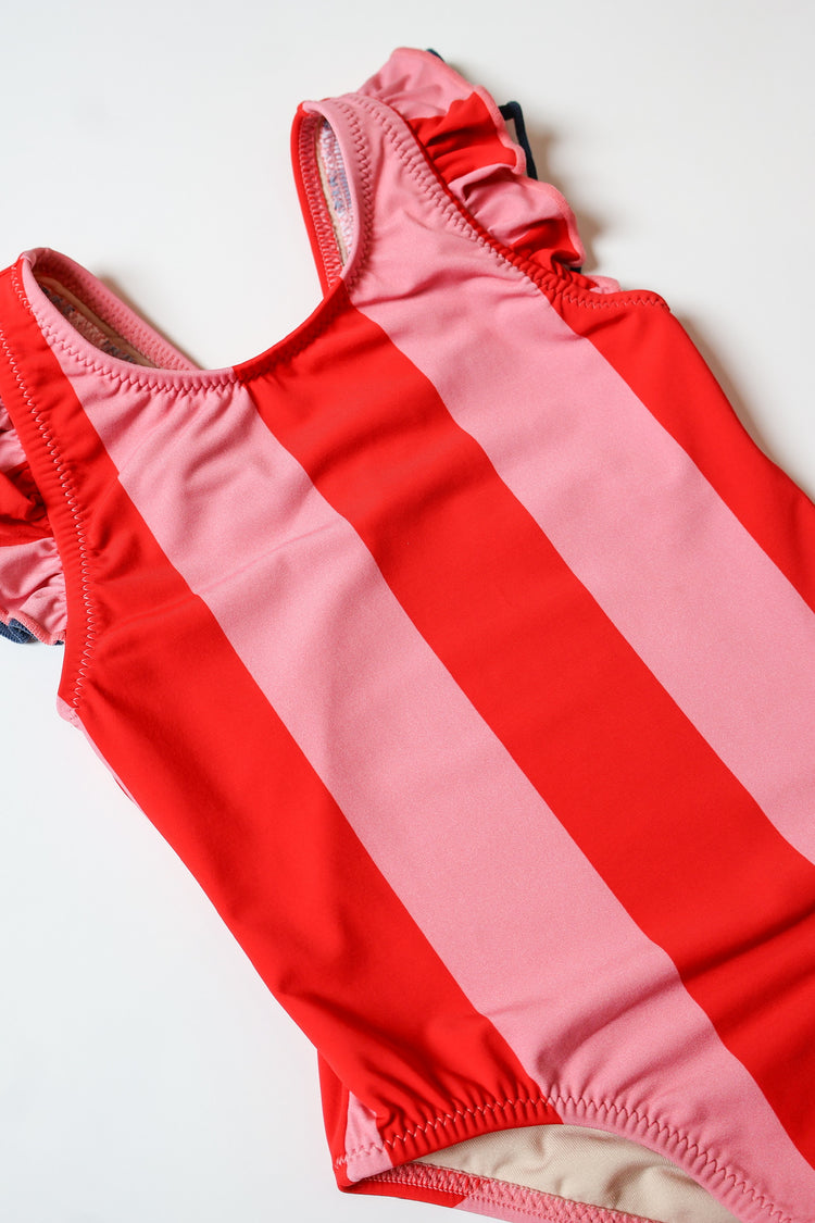 Pink Wide Stripe w/Red Stripe Liv Suit