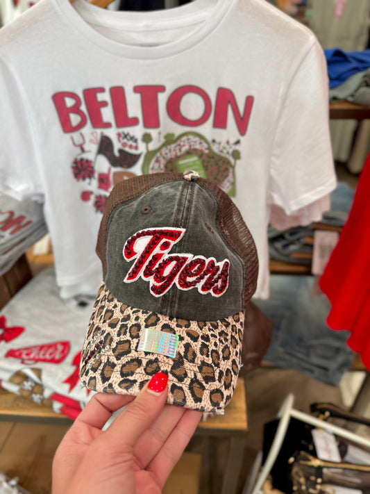 Tigers Red/Cream Leopard Bill Hat