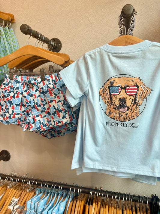 Properly Tied Patriotic Dog SS Tee