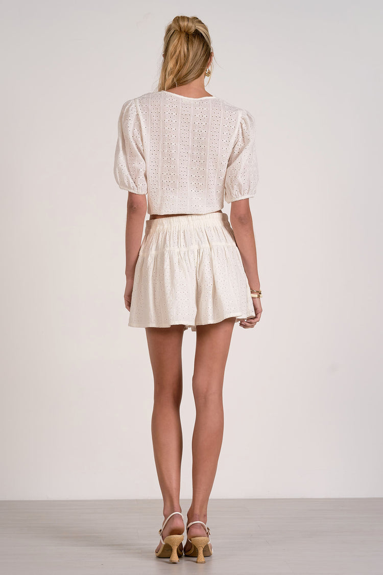 Really Romantic White Eyelet Skort