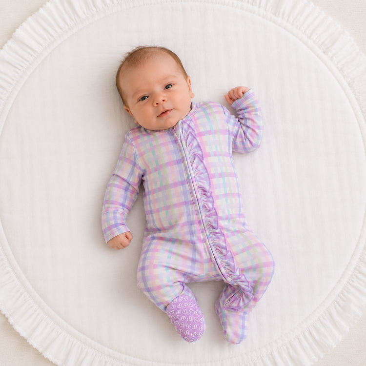 Emery Ruffled Zippered Footie