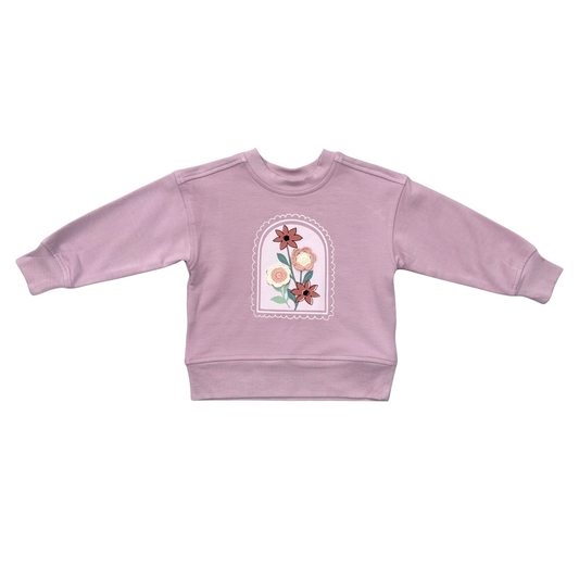 Crochet Flower Boxy Sweatshirt