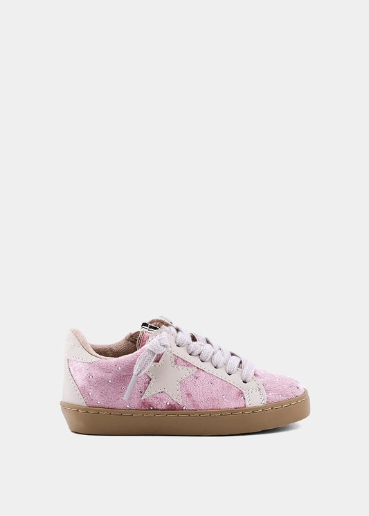 Kids Paula Mini Rose Velvet Sneaker