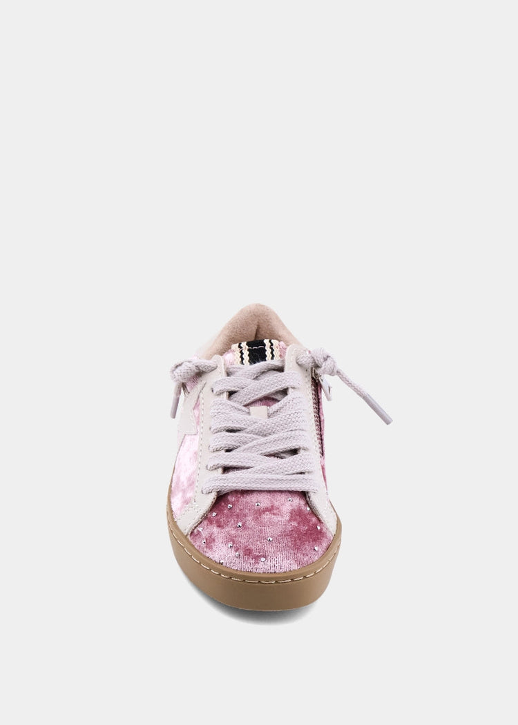 Kids Paula Mini Rose Velvet Sneaker