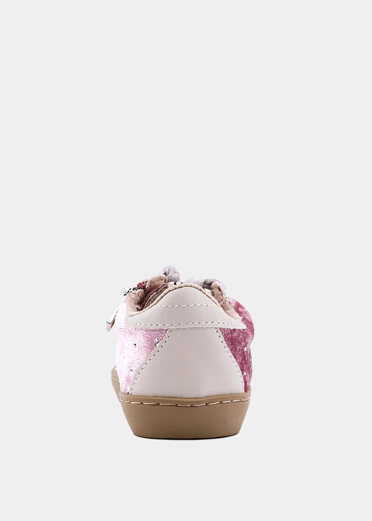 Kids Paula Mini Rose Velvet Sneaker