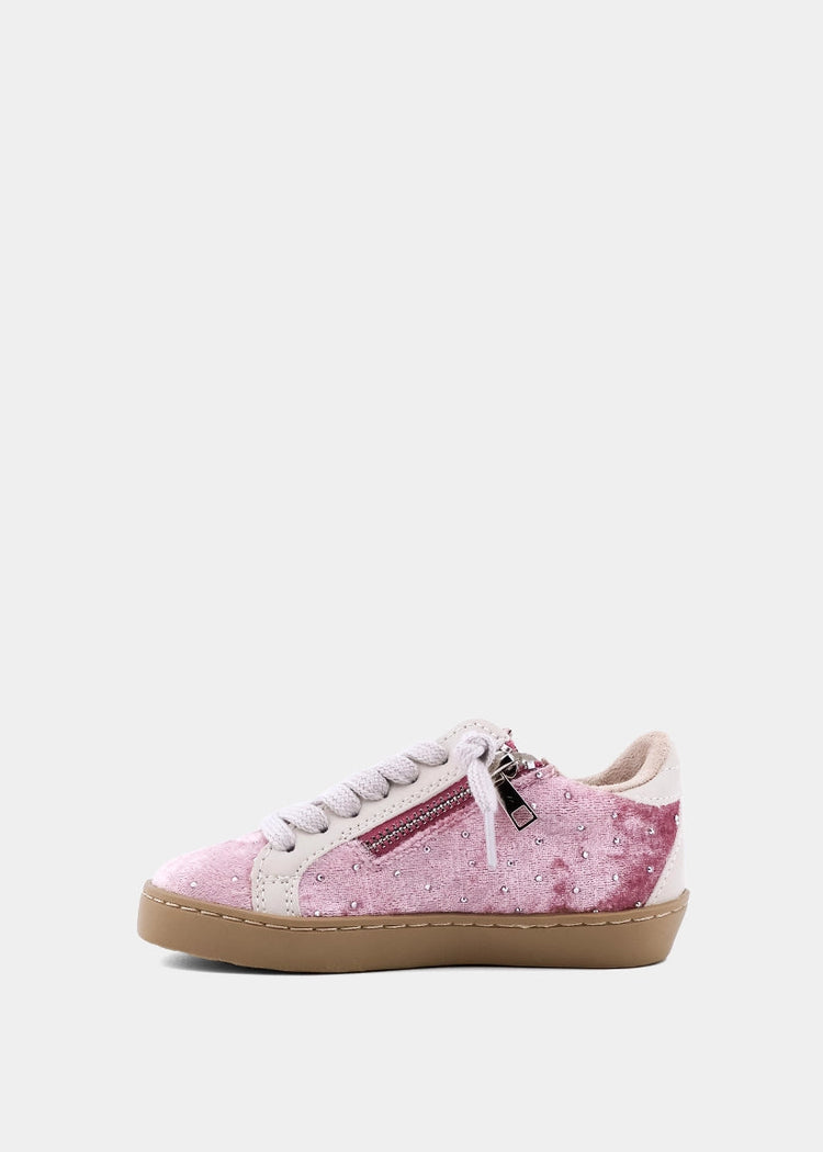 Kids Paula Mini Rose Velvet Sneaker