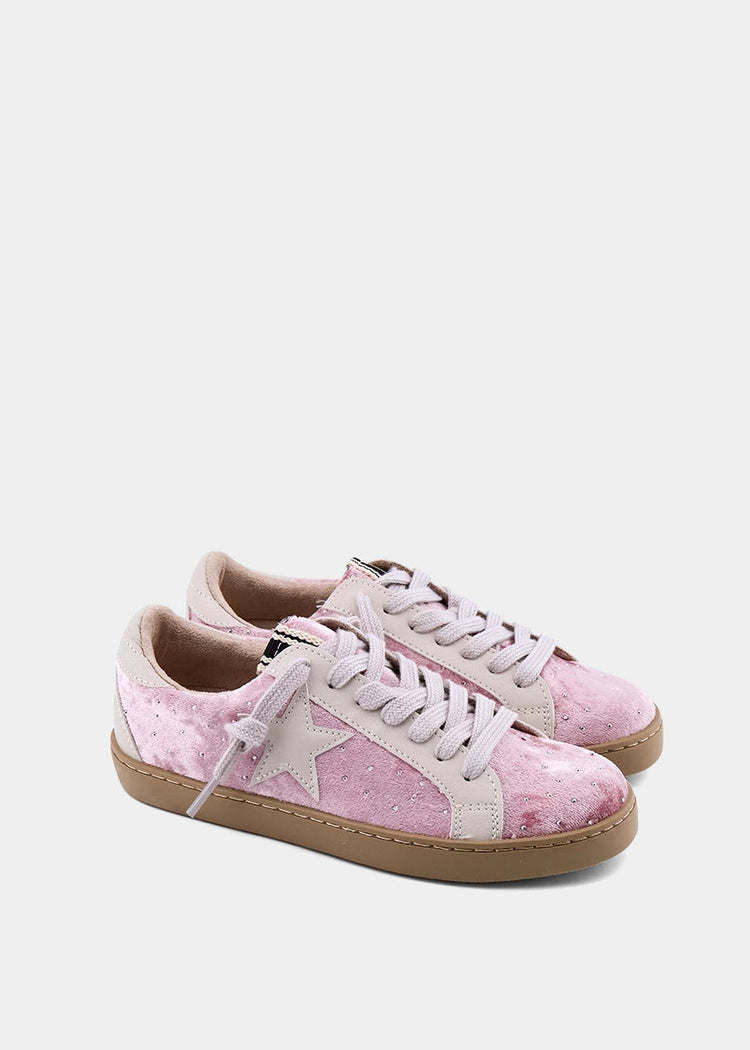 Kids Paula Mini Rose Velvet Sneaker