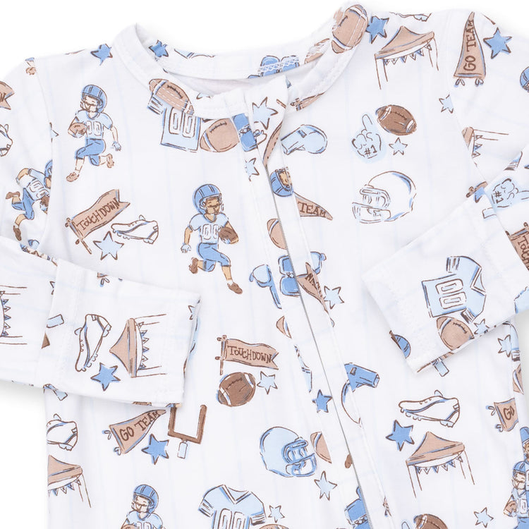 Football Nursery 2 Way Zipper Footie
